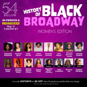 Stars to Celebrate HISTORY OF BLACK BROADWAY: WOMEN'S EDITION at 54 Below
