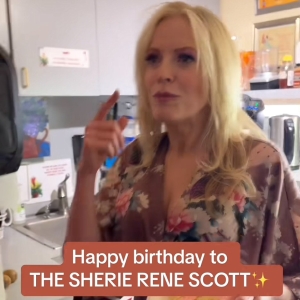 Video: Sherie Rene Scott Sings My Strongest Suit During Birthday Party Photo