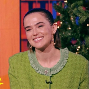 Video: Katie Holmes Surprises Zoey Deutch on GMA with OUR TOWN Question Video