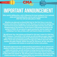 CMA FEST 2020 Has Been Cancelled Photo