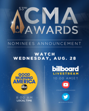 Final Nominees for CMA AWARDS to be Announced on GMA and Billboard 
