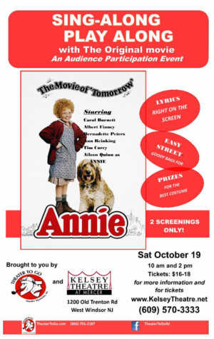 Theater To Go Presents a Sing Along and Play Along Movie Musical Interactive Screening of ANNIE  Image