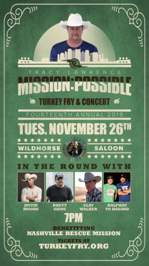 Tracy Lawrence Sets Date for Annual 'Mission:Possible Turkey Fry & Concert' 
