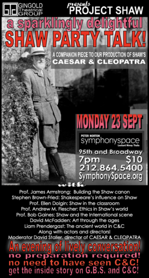 Gingold Theatrical Group Continues Project Shaw with A SCINTILLATING SHAW PARTY Image