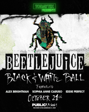 TodayTix Launches Lottery for BEETLEJUICE Black & White Ball Image