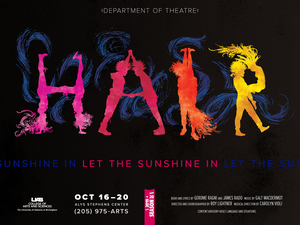 Review: Peace, Love, and the Sun Shines in Theatre UAB's HAIR: THE AMERICAN TRIBAL LOVE-ROCK MUSICAL at Alys Stephens Center. Image