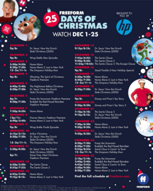 Freeform Announces the 25 DAYS OF CHRISTMAS Lineup 