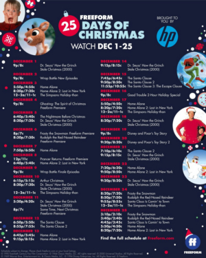 Freeform Announces the 25 DAYS OF CHRISTMAS Lineup Image