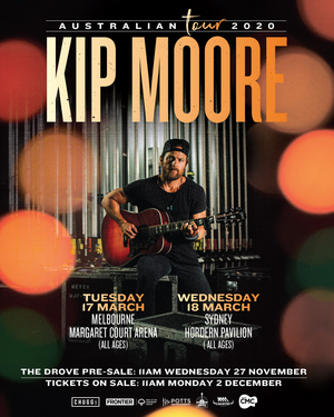 Kip Moore Returns To Sydney and Melbourne in March 2020 Image