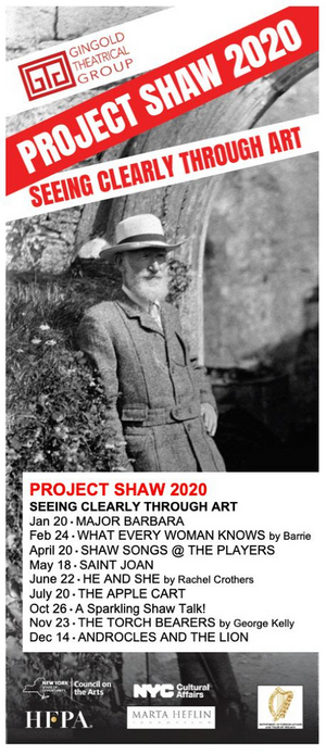 Gingold Theatrical Group's PROJECT SHAW Announces the 2020 Season 