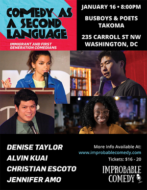 COMEDY AS A SECOND LANGUAGE is Back at Busboys and Poets  Image