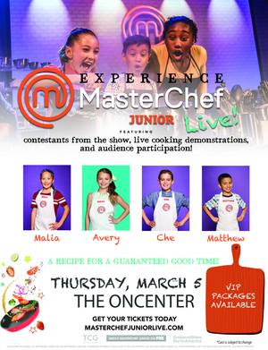 MASTERCHEF JUNIOR LIVE! Has Announced Cast for Performance at The Oncenter Crouse Hinds Theater  Image