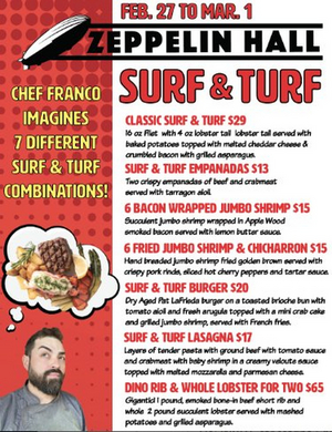 ZEPPELIN HALL in Jersey City Hosts Surf & Turf Fest 2/27 to 3/8 