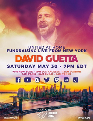 David Guetta To Host Second 'United At Home' Charity Livestream Event  