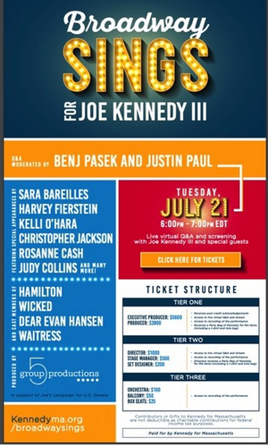 Sara Bareilles, Kelli O'Hara, Andrew Barth Feldman and More to Take Part in BROADWAY SINGS FOR JOE KENNEDY lll  Image