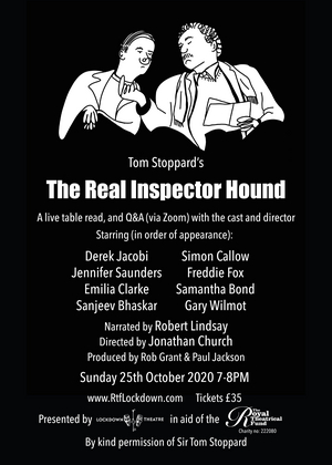 Lockdown Theatre Announces Live Virtual Table Read Of Tom Stoppard's THE REAL INSPECTOR HOUND In Aid Of The Royal Theatrical Fund Image