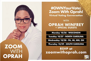 Oprah Winfrey To Host Virtual Town Halls in Key States To Encourage, Inspire and Support Voters Ahead of Election 