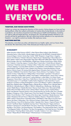 Planned Parenthood 'We Need Every Voice' Campaign Launches With Over 200 Musicians Image