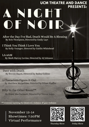 UCM Theatre and Dance Presents NIGHT OF NOIR Studio Theatre One-Acts  Image