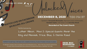 Unlocked Voices Announces Fourth Livestream Fundrasing Event Image