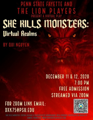 Penn State Fayette Student Theatre Group Presents SHE KILLS MONSTERS: VIRTUAL REALMS  Image