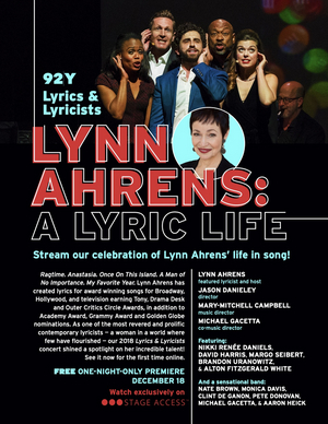 LYNN AHRENS: A LYRIC LIFE  to Premiere Digitally, Featuring Nikki Renée Daniels, Brandon Uranowitz and More 