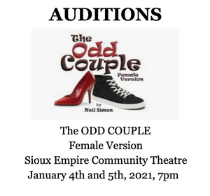 Sioux Empire Community Theatre Announces Auditions for THE ODD COUPLE 