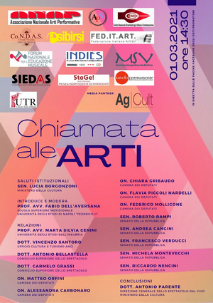 CHIAMATA ALLE ARTI Convegno Organizzato Dal P.A.P. PATTO per le ARTI PERFORMATIVE Image
