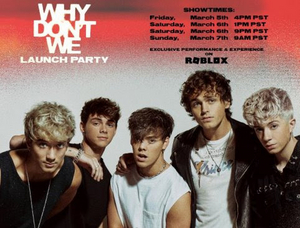 Why Don't We Announce Launch Party on Roblox Image