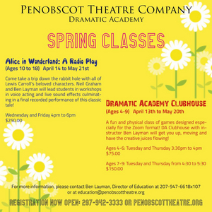 Penobscot Theatre Offering Virtual Classes For Children April 2021 Image