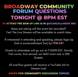Student Blog: Broadway Community Forum Image