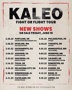 kaleo tour setlist 2022
