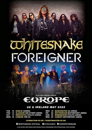 Whitesnake & Foreigner Announce U.K. & Ireland 2022 Tour 
