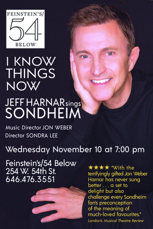 I KNOW THINGS NOW: JEFF HARNAR SINGS SONDHEIM To Premiere November 10 at Feinstein's/54 Below  Image