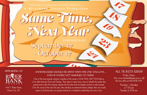 SAME TIME, NEXT YEAR Comes to Riverbank Theatre 