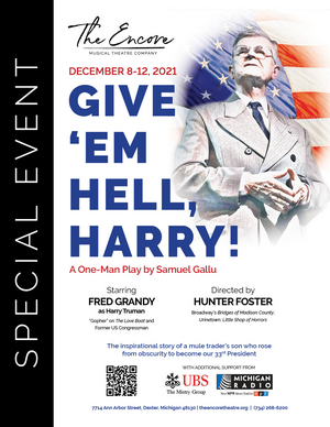 Fred Grandy to Star in GIVE 'EM HELL, HARRY! Directed by Hunter Foster 