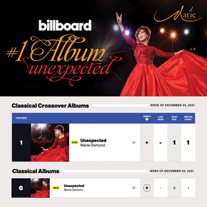 Marie Osmond Debuts At #1 On Billboard Classical Crossover Albums Chart With 'Unexpected' 