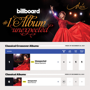 Marie Osmond Debuts At #1 On Billboard Classical Crossover Albums Chart With 'Unexpected' Image