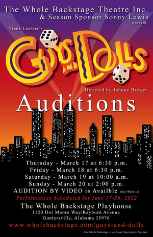The Whole Backstage Theatre Announces Auditions For GUYS AND DOLLS 