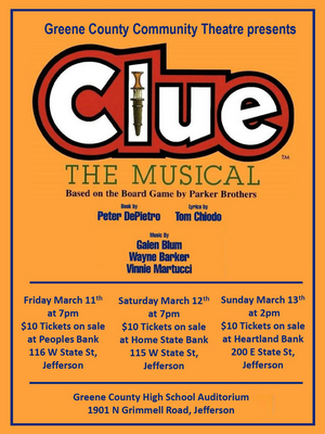 Community Players of Greene County Presents CLUE THE MUSICAL Next Weekend Image