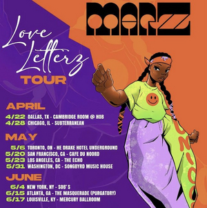 Marzz Announces 'Love Letterz' Headline Tour 