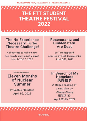 Notre Dame Film, Television, and Theatre to Presents the FTT Student Theatre Festival  Image