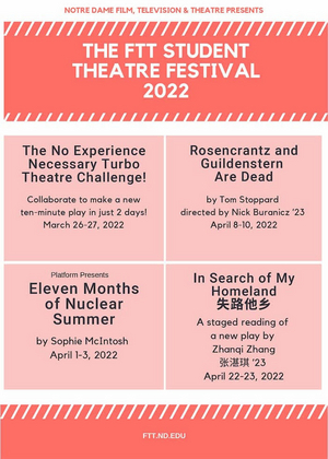 Notre Dame Film, Television, and Theatre to Presents the FTT Student Theatre Festival Image