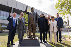 Michael Gudinski AM Statue Unveiled at Melbourne's Rod Laver Arena 