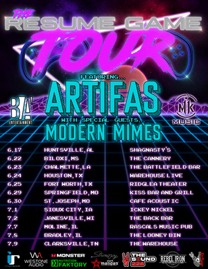 ARTIFAS Announce THE RESUME GAME TOUR with Special Guests Modern Mimes 