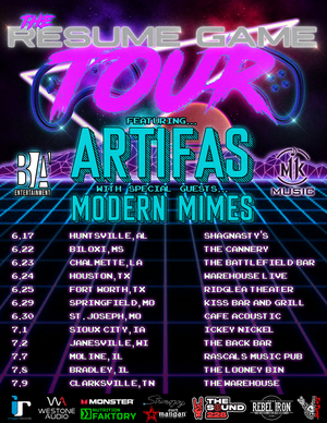 ARTIFAS Announce THE RESUME GAME TOUR with Special Guests Modern Mimes Image