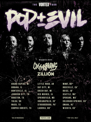 ZILLION Announced As Support For Summer Tour With Pop Evil 