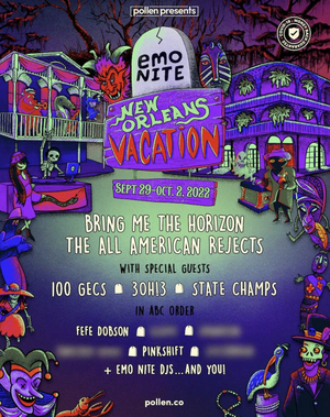 Emo Nite Unveils Lineup for Upcoming New Orleans Vacation 