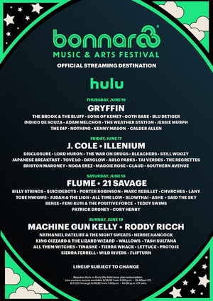Hulu's Bonnaroo Livestream To Include J Cole, Machine Gun Kelly and 21 Savage 