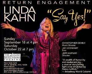 Linda Kahn To Reprise SAY YES! at The Laurie Beechman Theatre 